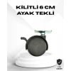 Kilitli 6 cm Masa Ayağı Tekli Döner Tekerlek