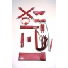 Kırbaç Kelepçe Set, 7li Takım, Ayak - El Kelepçesi, Maske, Ağız Topu - Brf1311