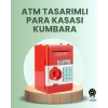 Kırmızı Atm Kasa Tipi Para Biriktirme Kumbarası