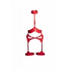 Kırmızı Harness Takım Gerdanlık Detaylı Tokalı Deri - Brf1196