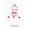 Kırmızı Harness Takım Zincir Detaylı 4 Parça Vücut Seti - Brf1224