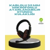 Kırmızı Işıklı Oyun Kulaklığı Kablolu Mikrofonlu Profesyonel