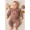 Kirpi Nakışlı % 100 Pamuk 2li Kız Bebek Takım