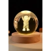 Kişiye Özel 3D Astronot Küre Kristal Led Gece Lambası – USBli Ahşap Standlı LED Masa Gece Lambası