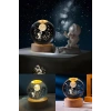 Kişiye Özel 3D Ay Merdiveni Temalı Kristal Küre Led Gece Lambası – USBli Ahşap Standlı LED Lamba