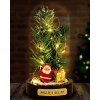 Kişiye Özel Hediye Noel Baba ve Çam Ağacı Temalı Led Işıklı Fanus