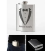 Kişiye Özel Smokin Damat Temalı 9 Oz Çelik Cep Matarası 266 Ml Sevgiliye Hediye