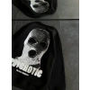 Kışlık Bisiklet Yaka Baskılı SweatShirt - Siyah