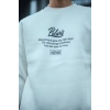 Kışlık Bisiklet Yaka Ön Ve Arka Baskılı SweatShirt - Beyaz -