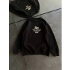 Kışlık Bisiklet Yaka Ön Ve Arka Baskılı SweatShirt - Siyah -