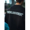 Kışlık Bisiklet Yaka Oversize Baskılı SweatShirt - Siyah -
