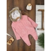Kışlık Örgü Kapüşonlu Kız Bebek Tekli Tulum