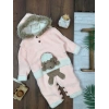 Kışlık Pamuklu Kapüşonlu Kız Bebek Tulum