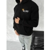 Kışlık Üç İplik Kapüşonlu SweatShirt - Siyah -