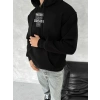 Kışlık Üç İplik Kapüşonlu SweatShirt - Siyah -