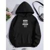 Kışlık Üç İplik Kapüşonlu SweatShirt - Siyah -