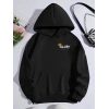 Kışlık Üç İplik Kapüşonlu SweatShirt - Siyah -