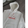 Kışlık Uzun Kol Kapüşonlu SweatShirt - Beyaz