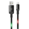 Konfulon DC09 Ses Duyarlı Işıklı Micro USB Kablo 1M 2A - Siyah