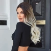 Koyu Kestane Ombre/ Kumral Beyaz Platin Röfleli Tül Peruk