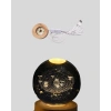 Kristal Gezegen Küre Ahşap Tabanlı Usb Işıklı Gece Lambası