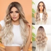 Kumral Beyaz Platin Ombre ve Röfleli Tül Peruk