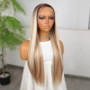 Kumral Beyaz Platin Ombreli ve Röfleli Fiber Sentetik Tül Peruk