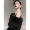 Kürk Orijinal Siyah Seksi Omuzluk Şık Kürk