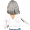 Küt Kahküllü Fiber Sentetik Peruk - Gri