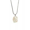 Kuvars Doğal Taşı Zincirli El Yapımı Kolye Uç: 2 cm Zincir: 20 cm Kutulu