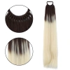 Lastik Tokalı At Kuyruğu Düz - Kumral / Platin Ombre
