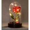 Led Işıklı Fanus İçinde Kırmızı Yapay Gül