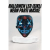Led Işıklı Neon Maske Cadılar Bayramı Maskesi Korkunç Korku Maskesi