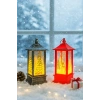 LED Işıklı Noel Feneri 2’li Set – Çam Ağacı & Bambi Temalı Dekoratif Yılbaşı Lambası 14 Cm