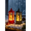 LED Işıklı Noel Feneri 2’li Set – Noel Baba & Kardan Adam Temalı Dekoratif Yılbaşı Lambası 14 Cm