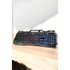 Led Işıklı Oyuncu Klavye Usb Girişli RGB Işıklı Q Klavye Mouse Hediyeli