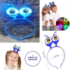 Led Işıklı & Pilli 3 Farklı Modda Yanan Uzaylı Göz Parti Tacı Mavi Renk 18x12 cm