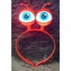 Led Işıklı & Pilli Uzaylı Göz Parti Tacı Kırmızı Renk