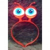 Led Işıklı & Pilli Uzaylı Göz Parti Tacı Kırmızı Renk