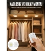 Led Lamba 3lü Uzaktan Kumandalı Yapışkanlı Beyaz Işık (kopya)