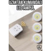 Led Lamba 3lü Uzaktan Kumandalı Yapışkanlı Beyaz Işık (kopya)