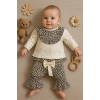 Leopar Detaylı 2li Kız Bebek Takım %100 Pamuk