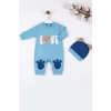Love Bear Nakışlı % 100 Pamuk Erkek Bebek Tulumu