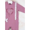 Love Kalp Nakışlı % 100 Pamuk Kız Bebek Tulumu