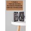 Manikür Pedikür Seti 7 Parça Tırnak Makası Kaş Makası Cımbız Çantalı