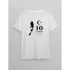MARSiLYAN- 10 Kasım Atatürk Baskılı T-shirt - Beyaz