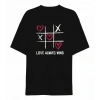 MARSiLYAN- 14 Şubat Sevgililer Günü Love Always Wins Baskılı Oversize Bisiklet Yaka T-shirt - Siyah