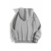 MARSiLYAN- 3 İplik Pamuklu Unisex Kapşonlu Sweetshirt - Gri