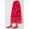 MARSiLYAN- 8010 Desenli Şifon Etek - A.Kırmızı