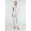 MARSiLYAN- Anıl 11256 Kadın Pamuklu Uzun Kollu Pijama Takımı